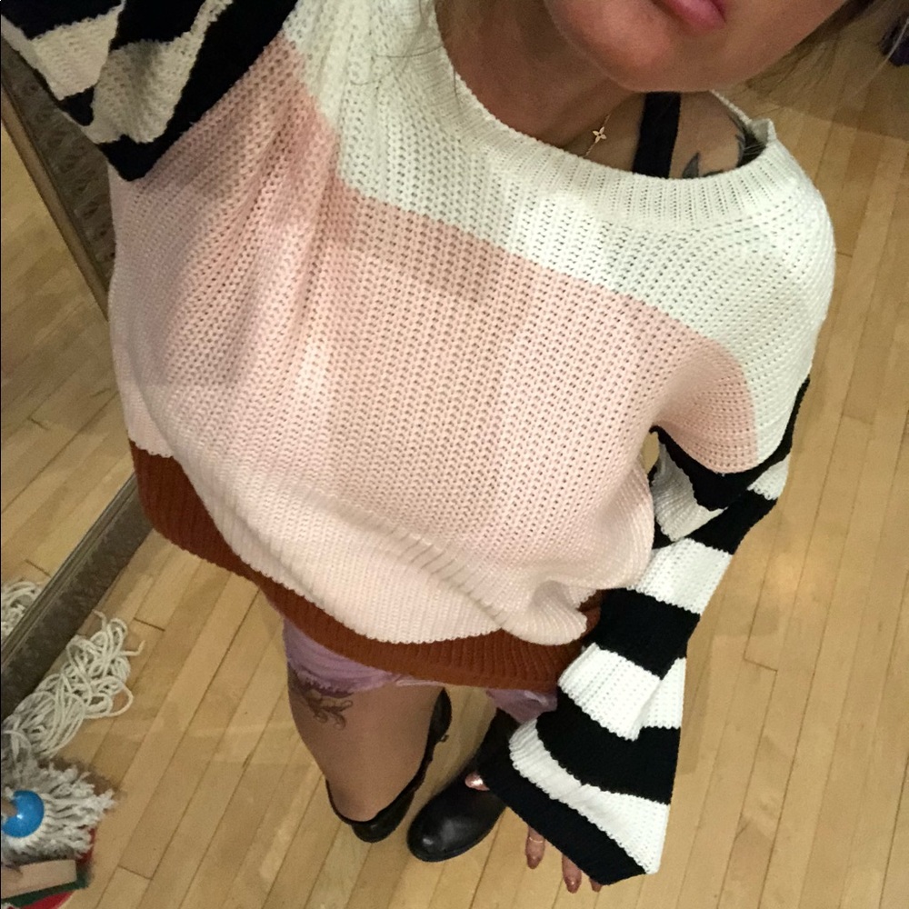 Oversized color block sweater